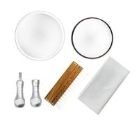 Nucelit Para limpiador de discos LP con abrazadera, protector de etiquetas, cepillo de limpieza impermeable, mango de aluminio, herramienta de limpieza de etiquetas