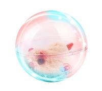 Nucelit Pelota de movimiento automático para gatos con animal de peluche en el interior, juguete de juguete alimentado por pilas, movimiento aleatorio, bolas de juguete transparentes de 5 pulgadas