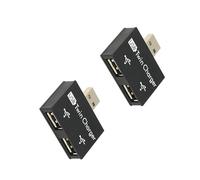 Nucelit Pequeño extensor USB 2.0 de doble puerto, centro de transferencia de datos para máquina de escribir, disco U, USB a macho a hembra