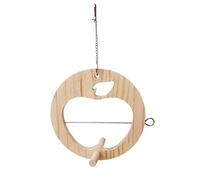 Nucelit Soporte para comida para pájaros, para colgar frutas y verduras, con columpio de madera de pie, soporte para golosinas