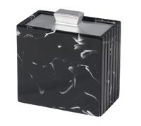 Nucelit Soporte para palillos de dientes de resina y hisopo de algodón con tapa para hotel, restaurante, mesa, ahorro de espacio, soporte para hisopos de algodón