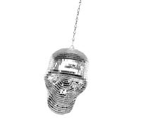 Nucelit Sparkling Discos - Figura decorativa de calavera con cabeza humana, adorno reflectante de calavera, colgantes de espejo, decoración de fiesta, centros de mesa con espejo
