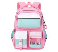 Nucelit StylishSchool - Mochila escolar con amplio almacenamiento de nailon, mochila casual para laptop, múltiples bolsillos para una fácil organización, a