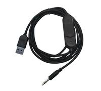 Nucelit Tarjeta de sonido USB de 3,5 mm, cable auxiliar para auriculares con control de volumen en línea y micrófonos, interruptores de silencio para dispositivos móviles de juegos, enchufes y