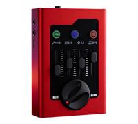 Nucelit Tarjeta de sonido USB en miniatura compatible con Bluetooth 5.0 para transmisión en vivo y uso al aire libre, carcasa de metal, tarjeta de sonido portátil de metal con efectos integrados para