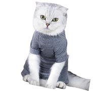 Nucelit Traje quirúrgico, traje postoperatorio transpirable de 4 patas con tela elástica de ajuste cómodo, evita que los gatos laman heridas, ropa de recuperación