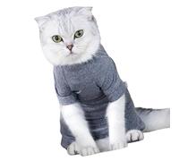 Nucelit Traje quirúrgico, traje postoperatorio transpirable de 4 patas con tela elástica de ajuste cómodo, evita que los gatos laman heridas, ropa de recuperación