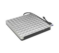 Nucelit Unidad de escritura óptica externa USB 3.0 con patrón, grabadora de DVD USB C portátil para copia de seguridad de datos, entretenimiento en el hogar