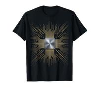 Núcleo Cerebral de Circuito Divertido con líneas de energía Digital Camiseta