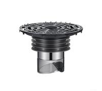 Núcleo de drenaje de piso, cubierta de drenaje de fregadero de baño de acero inoxidable 304 antiolor con flujos rápidos y sello automático de gravedad, negro, 2.7 x 2.16 x 1.25 pulgadas para