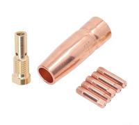 Núcleo de flujo para soplete de soldadura MIG, kit de boquillas de latón, 7 puntas de contacto sin aire, compatibles con FC90 80GL Easy Weld Ti Easy Flux Accesorios de soldadura (1,2 mm)