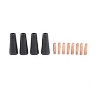 Núcleo de flujo sin gas para kit de boquilla de soldadura MIG, 4 boquillas y 8 puntas de cobre, compatible con 14AK y 15AK para un rendimiento fiable (0.9 mm)