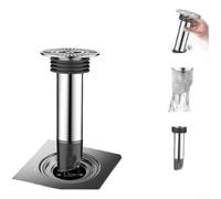 Núcleo de inserción de drenaje de acero inoxidable para aplicaciones de ducha con longitud extendida para una cobertura completa del subsuelo y sellado a prueba de olores (14 cm)