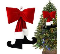 Nœud Géant - 20 Pouces Décor Festif | Tissu Ornement Mural - Grand Nœud Décoratif pour Intérieur Extérieur Idéal pour Arbre de Noël Porche Jardin Escalier Salon ou Entrée Élégante et Accueillante