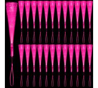 NUDALA Paquete de 12 varitas brillantes rosas de fibra óptica iluminadas a granel con 3 modelos intermitentes para el día de San Valentín, 4 de julio, Halloween, regalos de fiesta de Navidad