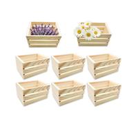 Nudaoz Juego de cestas de madera vacías DIY, 6 unidades | 12,5x8,8x7 cm | Para frutas, flores, joyas y almacenamiento