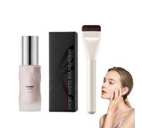Nude Foundation, base líquida natural ligera con pincel, crema correctora de color, resistente al agua y duradera, cubre suavemente y protege la piel, para un aspecto desnudo impecable (piel desnuda)