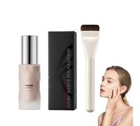 Nude Foundation, base líquida natural ligera con pincel, crema correctora de color, resistente al agua y duradera, cubre suavemente y protege la piel, para un aspecto desnudo impecable (natural)