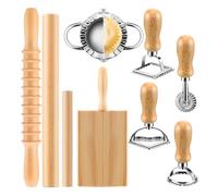 Nudelherstellungs Set - Holz Stempel Mit Rollstab | Praktisches Ravioli Werkzeug Für Handgemachte Pasta Küche Kochen Backen Teigrollen Gadgets Küchenzubehör Backwerkzeuge Kochfreunde Hobbyköch