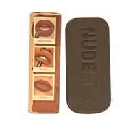 NUDESTIX Mini 90's Nude Lips Juego de 3 pintalabios mate y delineador de labios, mini kit de lápiz labial, resistente al agua, larga duración, tonos nude, vegano, maquillaje de labios y mejillas