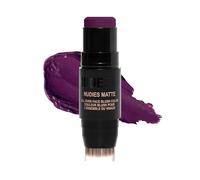 Nudestix Nudies Matte Cream Blush Stick 3-in-1 All Over Face Color - Blush Stick for Cheeks Eyes and Lips - Cream Blush for Cheeks w/Blending Brush (Moodie Blu)