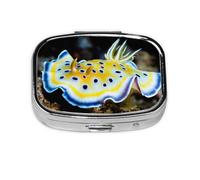 Nudibranquio Mar Rojo, Pastillero cuadrado para bolsillo o monedero, pequeño contenedor de pastillas, organizador de pastillas de viaje
