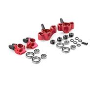 Nudillo de dirección frontal de metal y soporte de buje trasero para 1/8 Arrma KRATON Outcast Notorious BLX 6S RC accesorios de piezas de actualización de coche (delantero y trasero rojo)