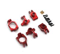 Nudillos Dirección RC para MJX 10208V2 Big Foot Monster 1/10 Metal Brazo Oscilante Montaje Copa Dirección Accesorios Coche Control Remoto(Red 3)