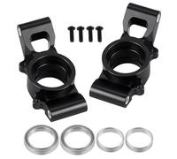 Nudillos Dirección RC para X-maxx 1/5 1 Par Soporte Buje Trasero Aluminio Bloque Dirección Copa Transmisión RC Monster Coche Camión Piezas Mejora Accesorios(Black 2)