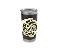 Nudo celta Dos Bestias Zoomorfo Celta Vaso térmico de acero inoxidable de doble pared