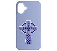 Nudo Decorativo Celta Ornamental de Alta Cruz Azul Carcasa para iPhone 16 Plus