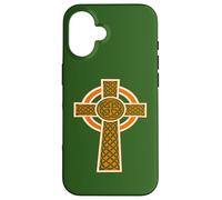 Nudo Decorativo Celta Ornamental de Alta Cruz Naranja Carcasa para iPhone 16