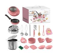 Nudorpn Accesorios De Cocina De Juguete, Accesorios de Cocina Infantil para Juegos de Imitación, Set de Electrodomésticos Interactivos Seguros para Niños + Habilidades Motoras + Juego Simbólico en