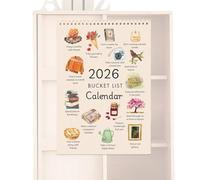 Nudorpn Calendario 2026 - Agenda de acuarela de lista de cubos | Calendario de pared de bloque con amplios campos, para citas, vacaciones, notas, cumpleaños, cocina, aula, sala de estar, sala de