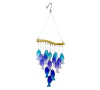 Nudorpn Carillones De Viento Para Patio, Campanas De Viento De Jardín | Decoraciones Azules De Vidrio Para Terraza Exterior, Balcón, Playa Y Casa Costera