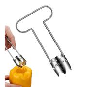 Nudorpn Herramienta de callos vegetales, extractor de callos de frutas,Corer de pimiento rojo | Mango ergonómico, desseeder de cocina, acero inoxidable para tomates cherry con tomate, piña