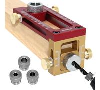 Nudorpn Juego de brocas para tornillos 2 en 1, guía de taladro, soporte para tornillos de armario de cama, 5 agujeros de 6/8/10/12/15 mm