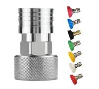 Nudorpn Manguera de agua de alta presión para manguera de jardín, adaptador de herramienta de limpieza 7 en 1, ajustable, para jardín, césped, patio, coche, coche, casa, ventana, entrada,