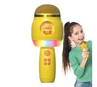 Nudorpn Micrófonos inalámbricos para Karaoke, micrófono inalámbrico para Cantar,Micrófono inalámbrico para niños de Dibujos Animados con Luces LED | Suministros de Canto portátiles para el hogar y al