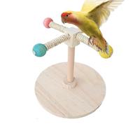 Nudorpn Perca DE Parrot, Juguete de Percha de pájaros | Rueda de Percha de Juguete de pájaros - Masticador de alimentación de Madera giratoria interactiva para Cockatiel Conure perakete Lovebird