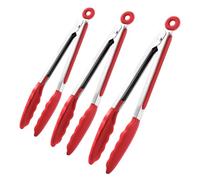 Nudorpn Pinzas De Cocina,Utensilio De Bloqueo De 3 Piezas,Pinzas De Acero Inoxidable Con Puntas De Silicona Para Freidora De Aire | Para Cocinar Alimentos, Para Barbacoa, Para Camping Y Para Servir