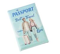 Nudorpn Soporte para pasaporte de viaje - Cartera de viaje y funda para tarjetas, juego familiar impermeable como accesorio de viaje para tarjetas y tarjetas de embarque, azul, Zwei Personen, Ver