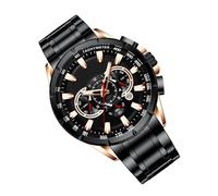 Nudorpn Watch Business Watch, Mens Metal,Correa de Acero Inoxidable Hombres Relojes - Grupo Mecánico Clásico, Accesorios de ropa de negocios elegantes para Trabajadores, Negro y dorado, Se référer au