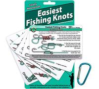 Nudos de pesca más fáciles: guía impermeable sobre cómo atar 12 nudos de pesca simples con mini mosquetón, perfecto para principiantes