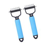 NUEAYMS 2 Paquetes para Mascotas Deshedding Peine Y Maldito Cepillo Herramienta De Preparación Suave para Perros Removedor Portátil De Cabello Largo con Masaje