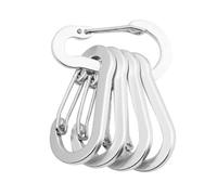 NUEAYMS 5 mosquetones multiusos de aleación de aluminio con clips de resorte para exteriores, senderismo, camping, pesca, clip de resorte en forma de D