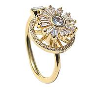 NUEAYMS Anillo giratorio de plata alivia el estrés inquieto, regalo para mujeres, novia, tu girasol, anillos giratorios ajustables para mujeres con ansiedad, como se describe