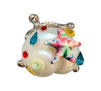 NUEAYMS Anillos retro únicos en forma de concha, ajustable, apilable, accesorio para el uso diario, joyas temáticas marinas, aro único, aro no conformista, como se describe