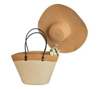 [NUEAYMS] Bolso de hombro de paja de moda con suficiente espacio, bolso de mano casual para mujeres que desean estilo y funcionalidad, caqui,