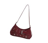 NUEAYMS Bolso de mano retro para mujer, estilo retro, para viajes, compras, a la moda, con hebilla en las axilas, hombro, con hebilla de axila, bolso de mano a juego con todas las axilas, Red, One